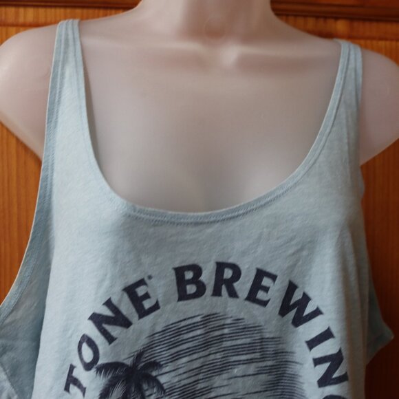 Stone Brewing Light Blue Tank Top Graphic Logo Stain XXL - Picture 2 of 7